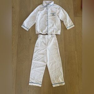 Hotel Del Coronado x Petite Plume Kids Pajama Set White Blue Size 6